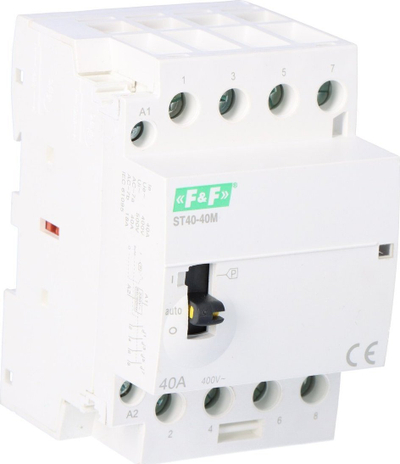 Модуларен контактор F&amp;F ST40-40-M, 40A, 230V AC, сив