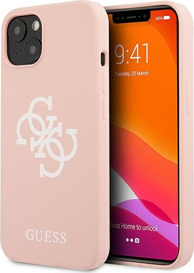Kapak telefoni Guess GUHCP13SLS4GWPI, për iPhone 13 mini 5.4", silikon, rozë