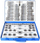 Set tapa dhe filiera M2-M18, 110 copë, valixhe metalike, blu