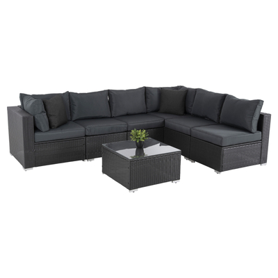 Set dhome dite Gren Polymorphic HM6091, 7 pjesë, ratan sintetik, antracit