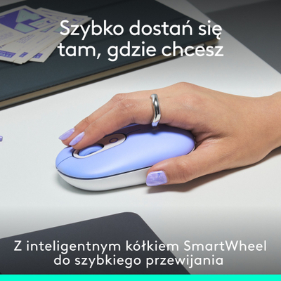Maus pa kabllo Logitech POP, SilentTouch, buton emoji, lejla