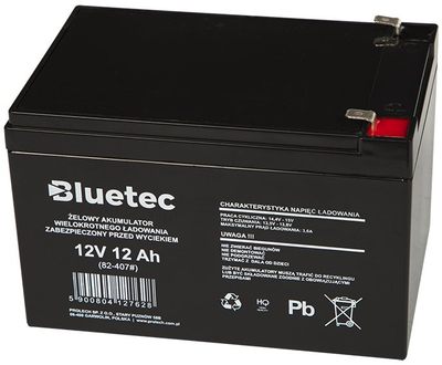 Bateri xheli Bluetec 82-407, 12V, 12Ah, e zezë