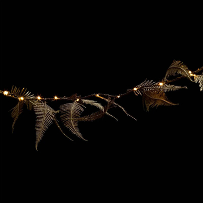 Girlandë dekorative Fééric Lights and Christmas, me gjethe, LED, 240 cm, ngjyrë ari