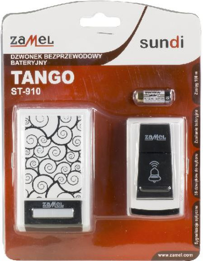 Zile dere Zamel TANGO ST-910, wireless, 80dB, 36 tinguj, IP44, e bardhë e zezë