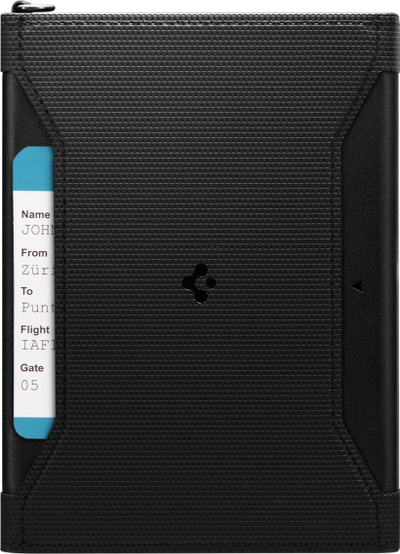 Portofol udhëtimi Spigen Life, RFID blocking, për pasaportë dhe kartela, i zi
