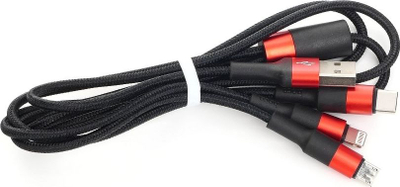 Kabllo karikimi Hoco X26 Xpress, 3 në 1 Lightning MicroUSB Type C, 1m, 2A, i zi