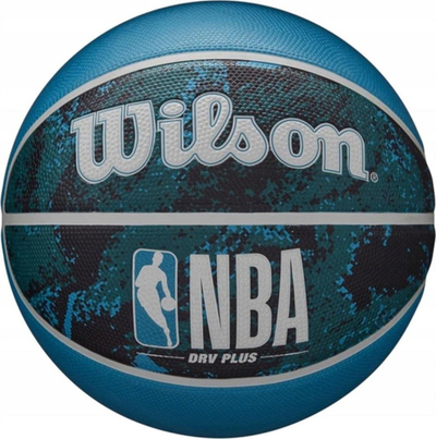 Топка за кошарка Wilson NBA Drv Plus Vibe, бр. 7, за надворешна и внатрешна употреба, црно сина
