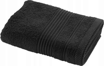Peshqir banjoje Douceur d’intérieur Frotte, 50 x 90 cm, pambuk organik, i zi