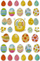 Stikera dekorativë CRAFT WITH FUN Metallic Egg 531736, set 33 copë, për Pashkë