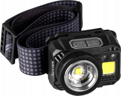 Фенер за на глава Vayox Headlamp Pro, LED Zум, USB C, црна