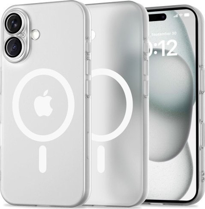 Mbulesë mbrojtëse Tech-Protect Magslim MagSafe për iPhone 16, mat, e bardhë