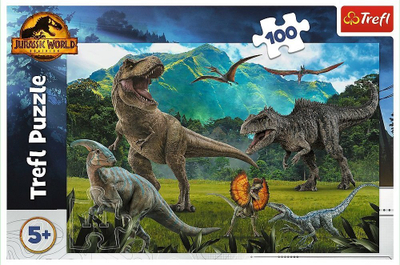 Puzzle Trefl Jurassic Park 100 copa, 41x27.5cm, për fëmijë
