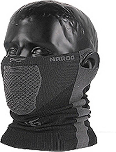 Шал за врат Naroo X5 2‑во‑1, двостран, со отвори за дишење и држачи за уши, црн