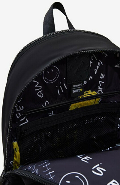 Çantë shpine Desigual Back Smiley Casual Mombas, e zezë