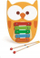 Дрвен ксилофон за деца Scratch Owl Lou 276181830, 5 звуци, шарен