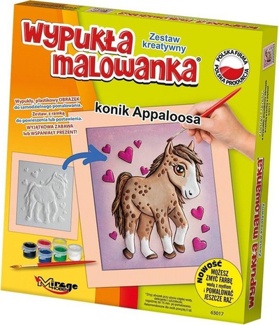 Set kreativ pikturimi 3D Mirage Hobby Convex Painting Appaloosa Horse, 6 bojra uji, mbi 5 vjeç, shumëngjyrësh