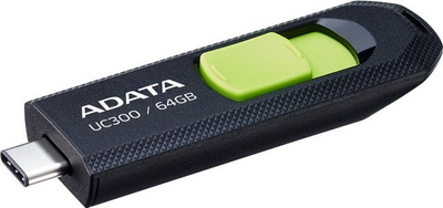 USB ADATA UC300, 64GB, USB 3.2, jeshile e zezë