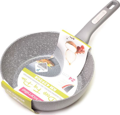 Tigan Kamille Granite Gboka Soft Touch, 24cm, trup alumini, gri mermeri