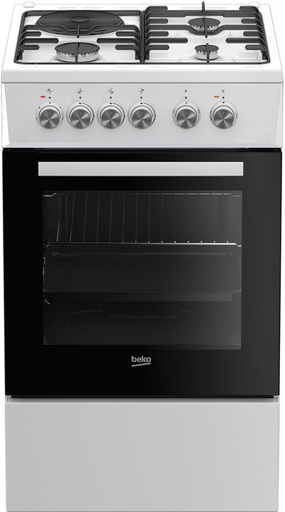 Shporet i pavarur Beko FSS53000DW, furrë 65L, pastrim katalitik, i bardhë