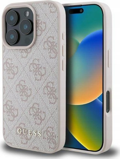 Guaskë telefoni Guess 4G Classic Logo, MagSafe, për iPhone 16 Pro, rozë