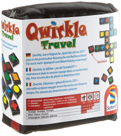 Lojë tavoline Qwirkle Travel, strategji, me tulla me ngjyra, për udhëtime