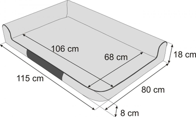 Shtrat për qen Hobbydog Bed Best Ash, përmasa XXL, gri