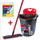 Set pastrimi Vileda Ultramax Box+, mop me kovë, mikrofibër, e kuqe e zezë