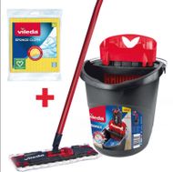 Set pastrimi Vileda Ultramax Box+, mop me kovë, mikrofibër, e kuqe e zezë
