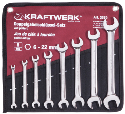 Set çelësash të hapur 3570R, 6 - 22 mm, 8 copë