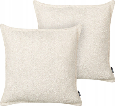 Jastëk dekorativ set 2 copë, teddy 45x45 cm, bezhë e çelët