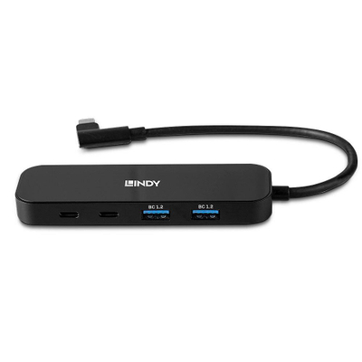 HUB USB Lindy 4 Port, USB 3.2 Gen 2, Type C, gri
