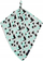 Set pelena muslin BambooLine, 2 copë, 75x75 cm 30x35 cm, blu e zezë e bardhë