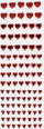 Ornamente vetëngjitëse dekorative CRAFT WITH FUN Crystals Heart, 104 copë, për Shën Valentin, të kuqe