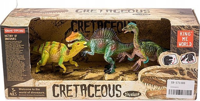 Set lodrash dinosaurë King Me World Cretaceous, figura plastike, me ngjyra të ndryshme