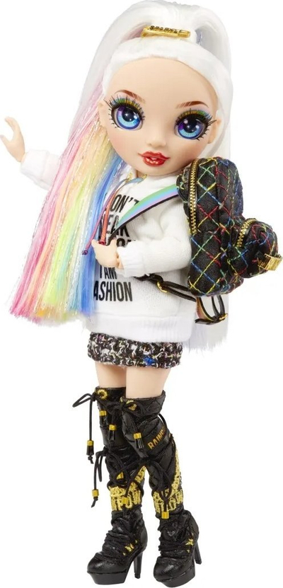 Kukull Rainbow High Junior High Amaya Raine, 23 cm, flokë shumëngjyrëshe, e bardhë