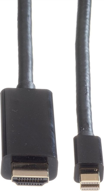 Kабел Roline 11.04.5795, Mini DisplayPort во HDMI, 1m, црн