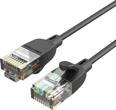 Kabllo rrjeti Vention CAT6a UTP, 1m, RJ45, e zezë
