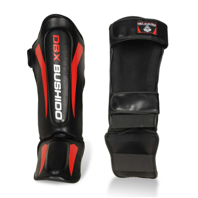 Mbrojtëse këmbe Bushido Shin Calf and Foot Guards M, shkumë e trashë, mbyllje me Velcro, të zeza