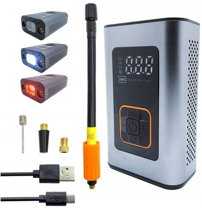 Kompresor ajri Platinet PTC22, portativ, 10 bar, 4000mAh, me dritë LED