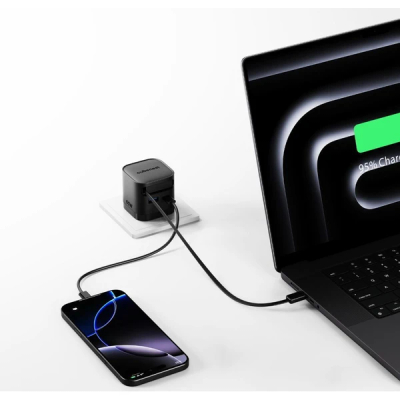 Karikues Cubenest S3D2 PD GaN 65W me kabllo USB-C, i zi