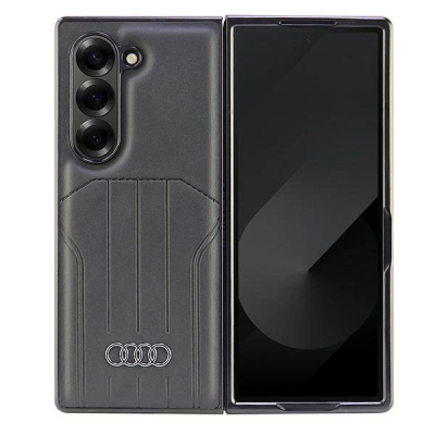 Mbulesë telefoni Audi Hardcase me MagSafe për Samsung Galaxy Z Fold 6, lëkurë sintetike, e zezë