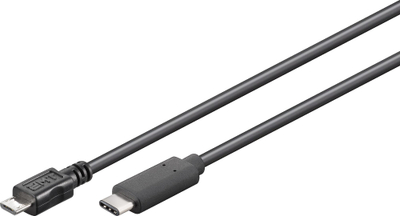 Kabllo adapter USB Goobay 67895, Micro USB në USB C, 20cm, e zezë