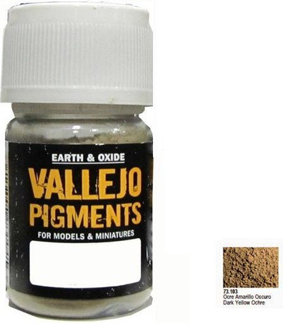Pigment pudër Vallejo AV Pigments 73103, Dark Yellow Ochre, e verdhë okër