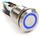 Buton ndezës Impactics LAN 22 IP67 VA BL 1, 19mm, LED blu, i argjendtë