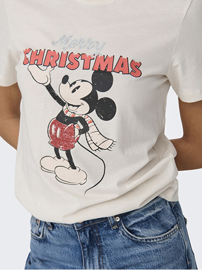 Maicë për femra Only Onlmickey Relaxed Fit, e bardhë