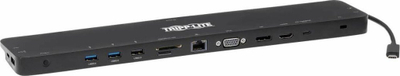 Dok USB C Tripp Lite U442 DOCK7D B, triple display 4K, HDMI DP VGA, 100W PD, gri