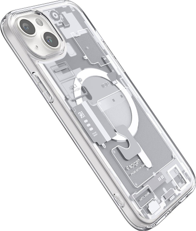 Kapak telefoni Spigen Ultra Hybrid MagSafe, për iPhone 15 Plus 6.7", transparent i bardhë