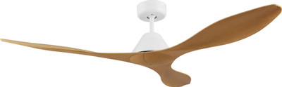 Ventilator tavani Home24 Antibes I, stil i modhën, motor i qetë, i bardhë me pamje dru
