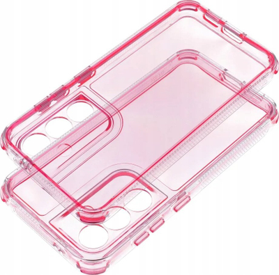 Futrollë telefoni Matrix Clear për Samsung S24 Ultra, transparente, kundra goditjeve, rozë