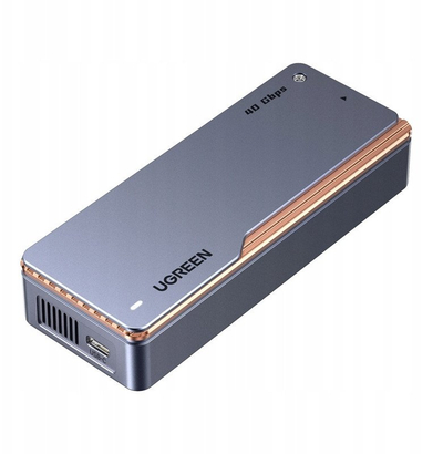 Надворешно куќиште за SSD M.2 NVMe UGREEN, 40Gbps, со ладилник со вентилатор, сиво